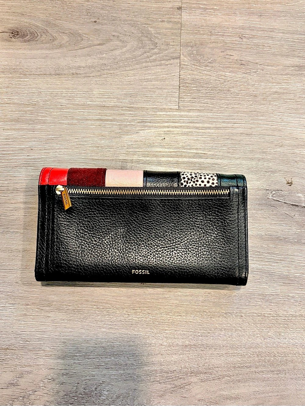 Fossil Color-Block Patchwork Wallet